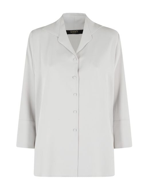Seventy White Camicia Viscosa Elastane