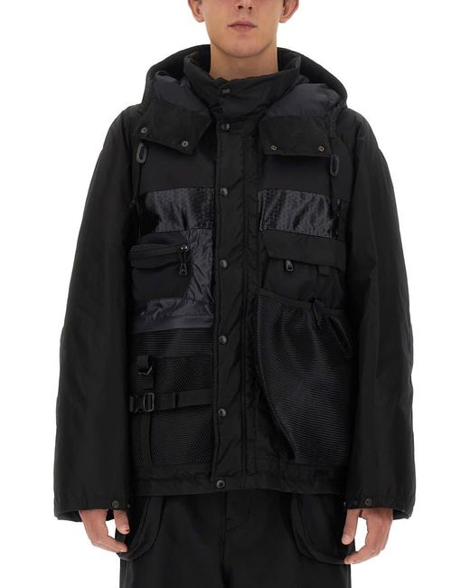 Junya Watanabe Black Jacket With Contrasting Inserts for men