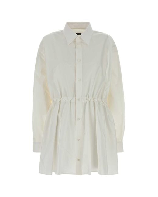 Balenciaga White Poplin Shirt Dress