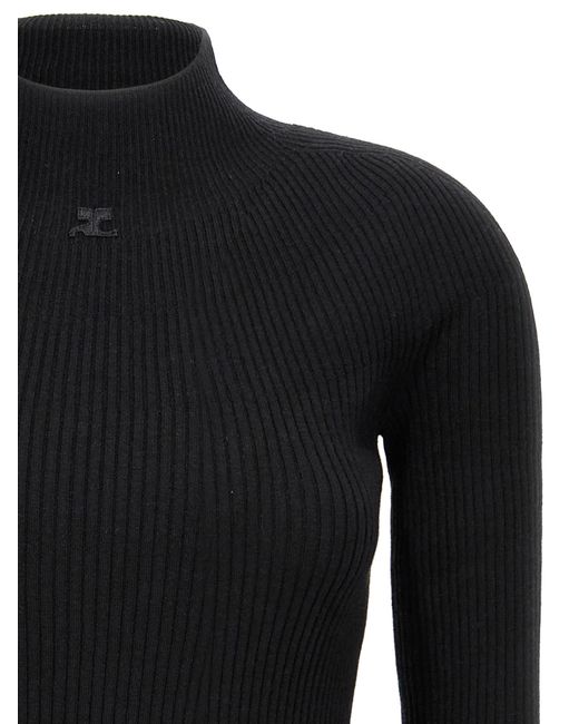Courreges Black Solar Light Rib' Dress