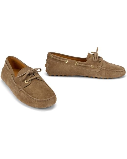 Tod's Brown Loafers Suede Calfskin