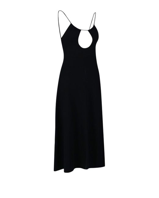 Saint Laurent Black Cut-Out Sleeveless Maxi Dress