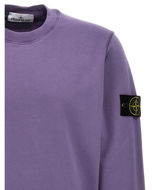 Stone Island Purple Logo Badge Sweatshirt for men