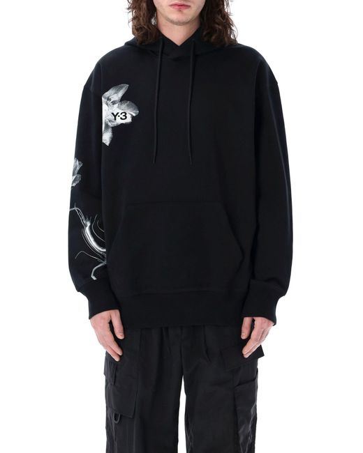 Y-3 Blue Graphich French Terry Hoodie for men