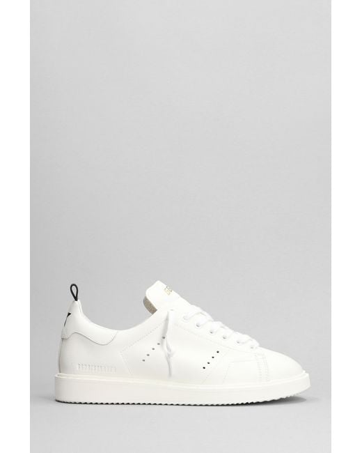 Golden Goose Deluxe Brand White Starter Sneakers In Leather for men