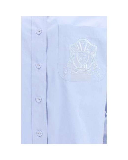 Thom Browne Blue Cotton Pattern Shirt