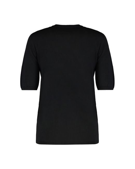 Max Mara Black Wool Slim Fit Shirt Virgin Knitwear