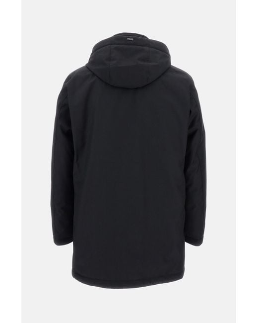 Herno Blue Puffer Jacket With Knutted Collar for men