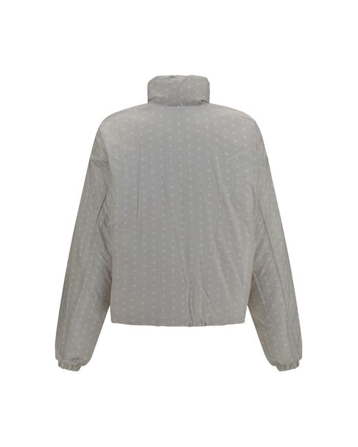 GONGDID DESIGN Gray Reversible High-Neck Puffer Jacket
