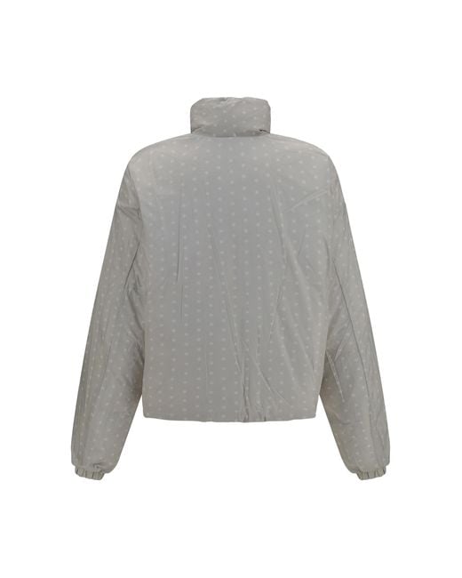 GONGDID DESIGN Gray Puffer Jacket Reversible High-Neck Inner Goose Down