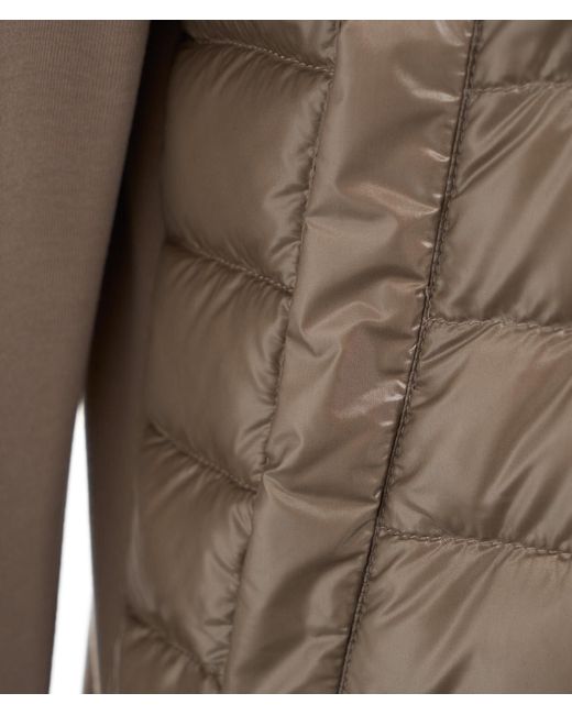 Herno Brown Quilted Knitted-panel Down Jacket for men
