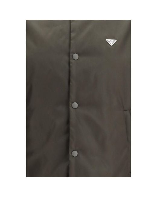 Prada Green Nylon Bomber Clothing for men