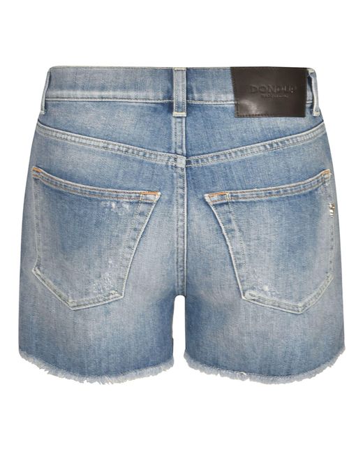 Dondup Blue Denim Buttoned Shorts