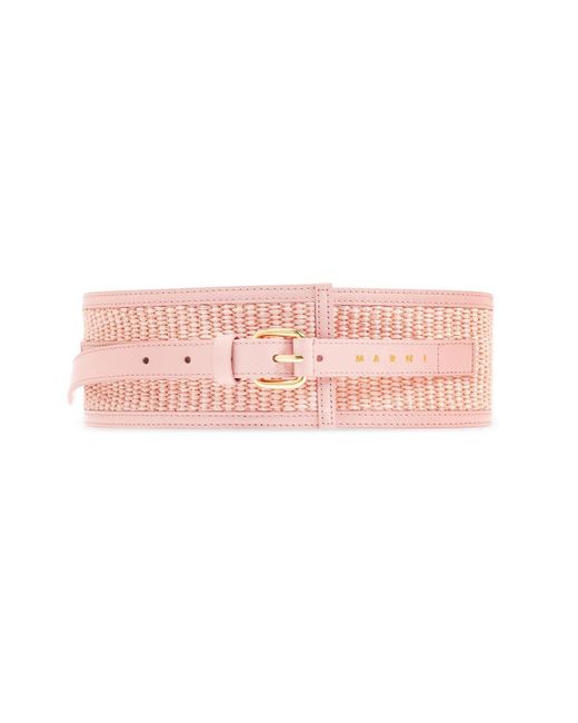 Marni Pink Woven Waist Belt