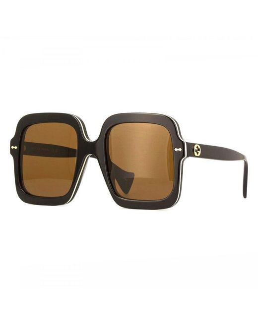 Gucci Brown Sunglasses Square Full Rim, Frame And Lens Gg1241S001