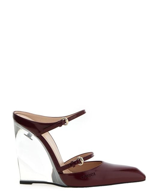 Gucci Brown Rosso Ancora Sabots