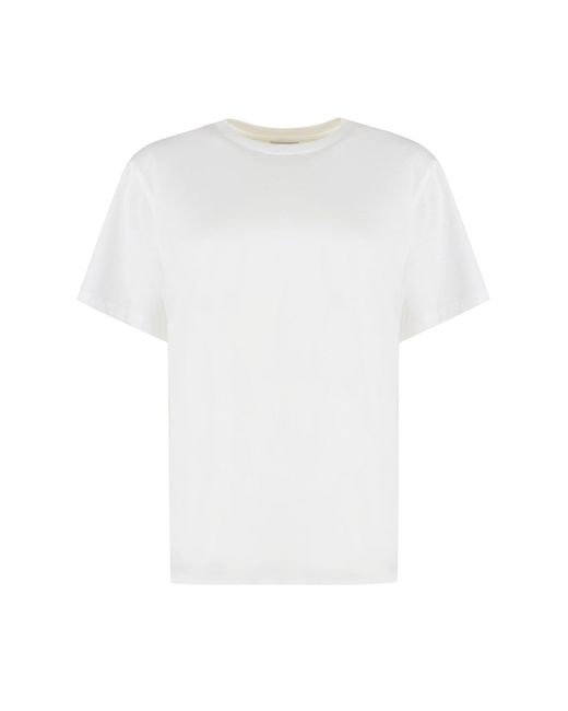 Vince White Cotton Crew-Neck T-Shirt