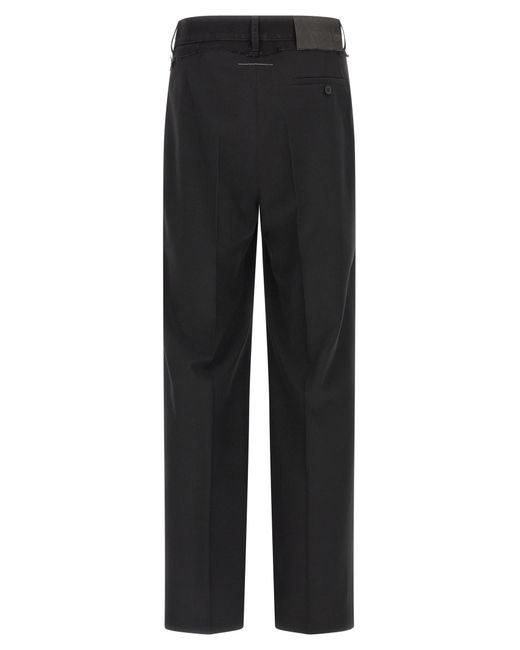 MM6 by Maison Margiela Black Denim Insert Pants Polyester for men
