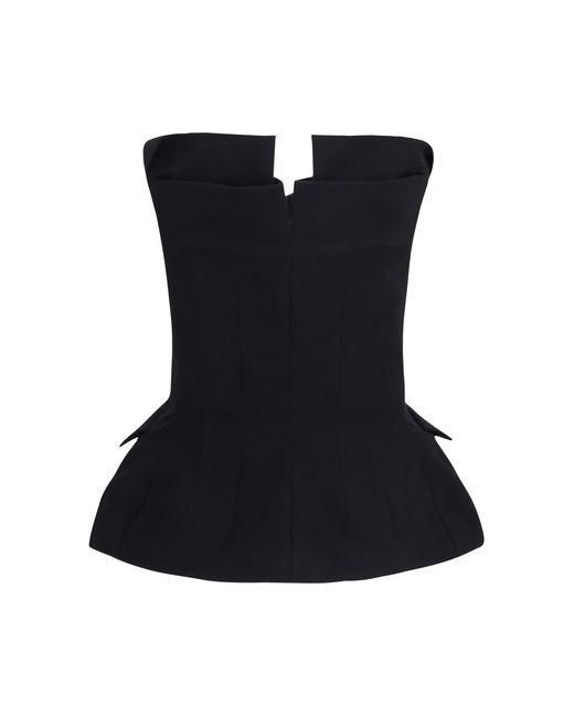 Magda Butrym Black Cotton Bustier Corset Top Silk; Elastane Shirt