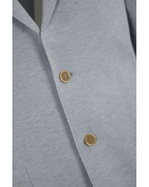 Eleventy Blue Single-Breasted Cotton Jacket for men