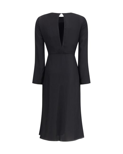 Alaïa Black Dress Draped Viscose