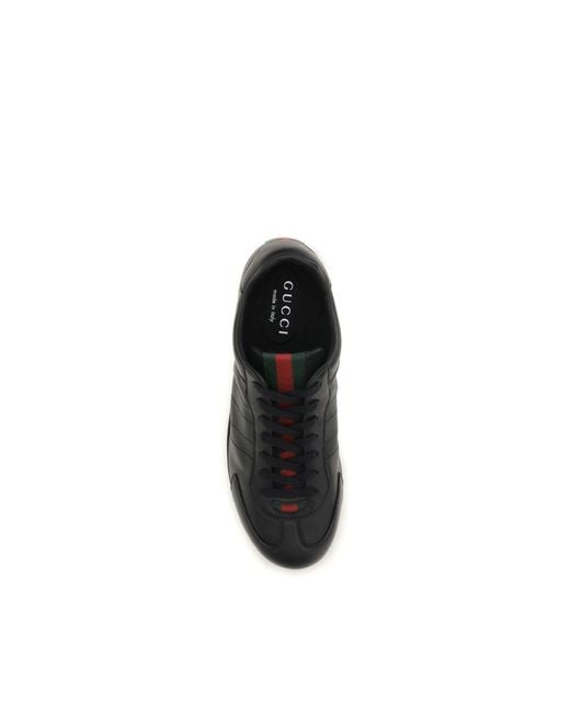 Gucci Black Calf Leather Bos Taurus Low Top Sneakers for men