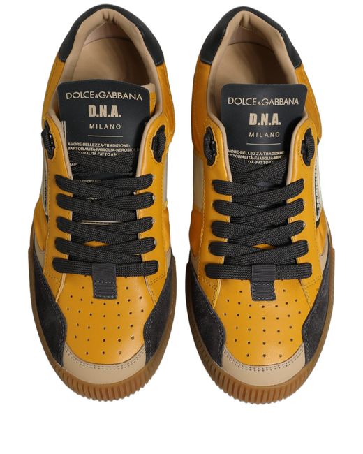 Dolce & Gabbana Brown Miami Low Top Sneakers Shoes Cotton Nylon Viscose Calf for men