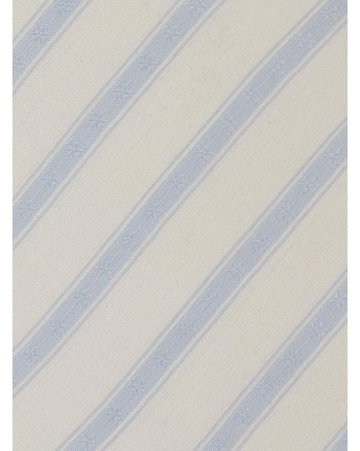 Saint Laurent White Bow Tie Silk Stripe Ties for men