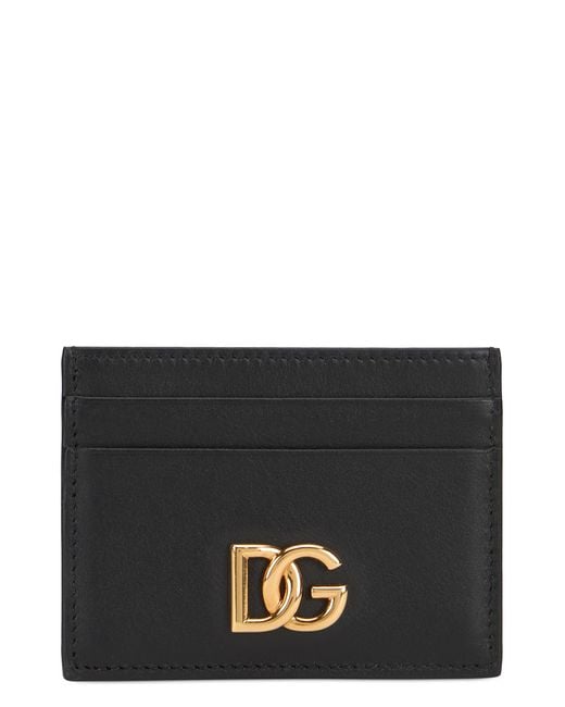 Dolce & Gabbana Black Cardholder Calfskin Wallets & Purses