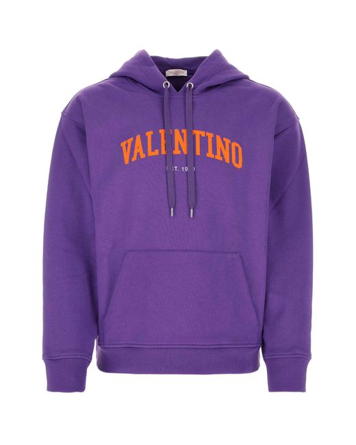 Valentino Garavani Purple Cotton Sweatshirt for men