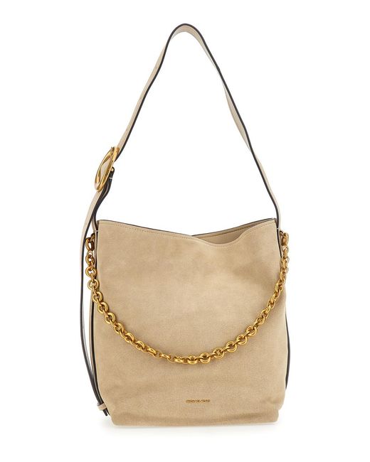 MICHAEL Michael Kors Natural Shoulder Bag Nolita Suede Cow Leather