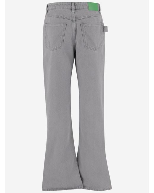 Bottega Veneta Gray Jeans Flared Denim Wash Cotton Trousers