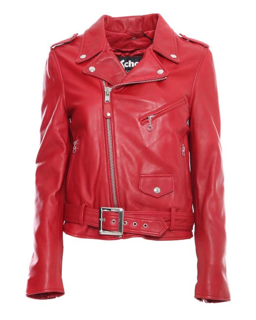 Schott Nyc Red Leather Jacket