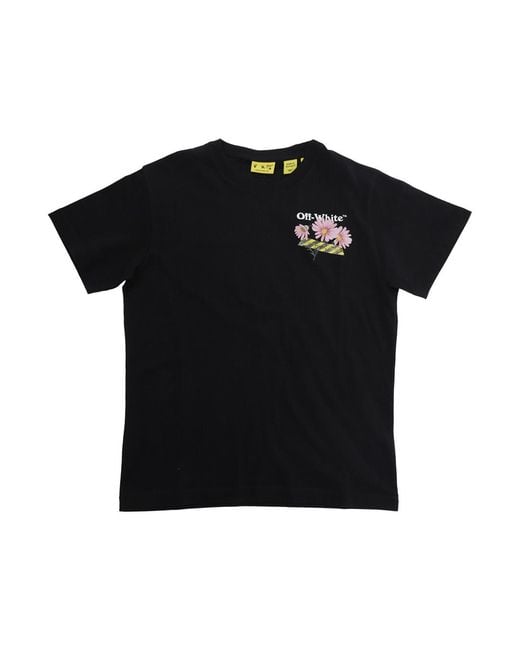 Off-White c/o Virgil Abloh Black T-Shirt Daisy Tape Tee S-S Cotton T-Shirts