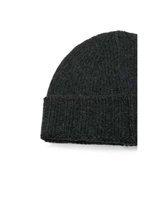 Fileria Black Cashmere Cap Charcoal Hat for men