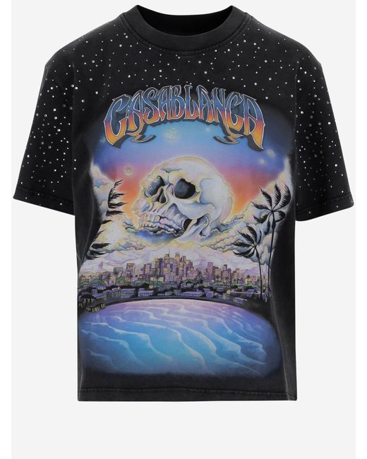 Casablanca Blue T-Shirt With Print