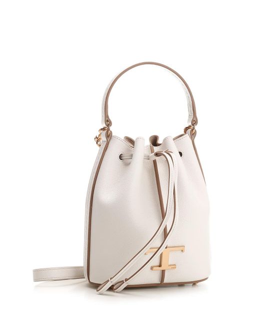 Tod's Natural Micro T Timeless Bucket Bag