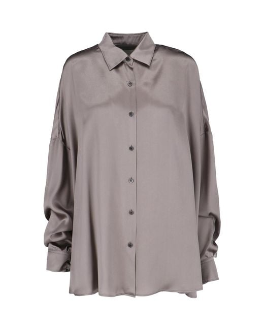 Dries Van Noten Gray Shirts Silk