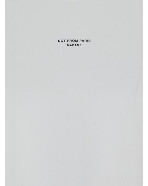 Drole de Monsieur White T-Shirt Slogan Classique With Cotton Print For Tshirts And Polo Shirts for men