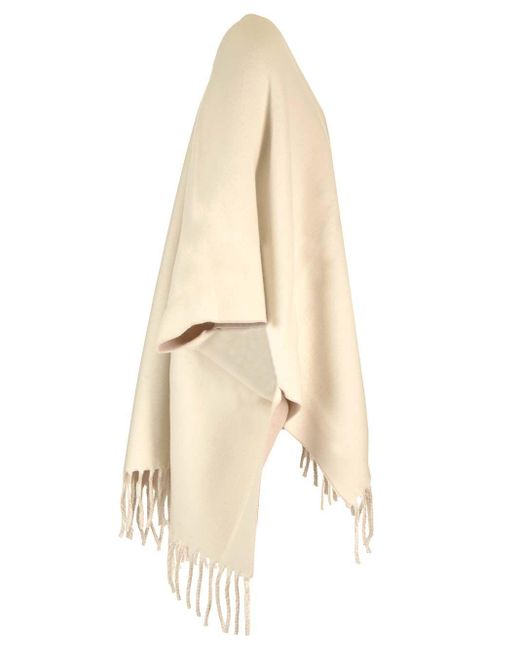 Brunello Cucinelli Natural Wool And Cashmere Poncho