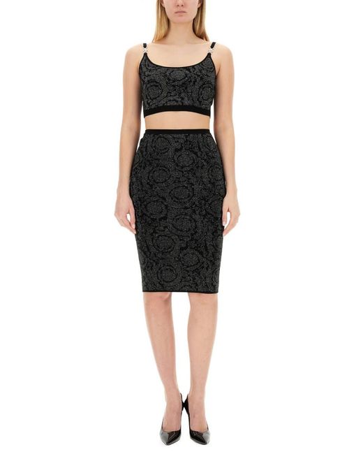 Versace Black "baroque" Skirt
