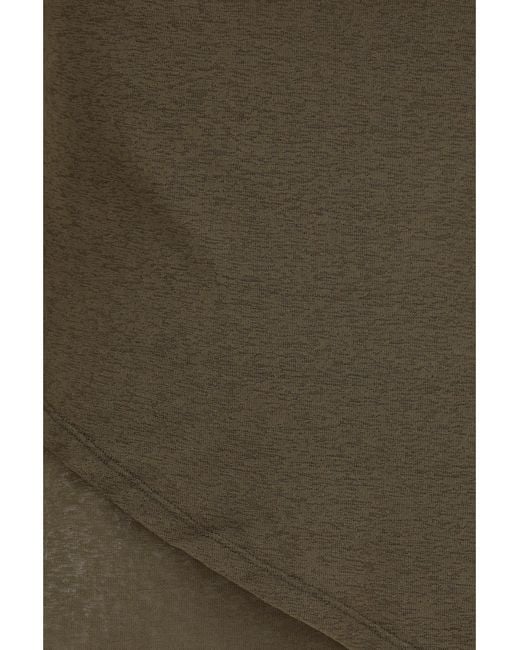 Ganni Green Asymmetrical Knot Top Polyester