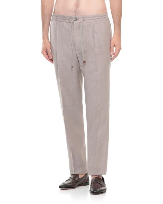 Incotex Gray Pattern 54 Pants for men