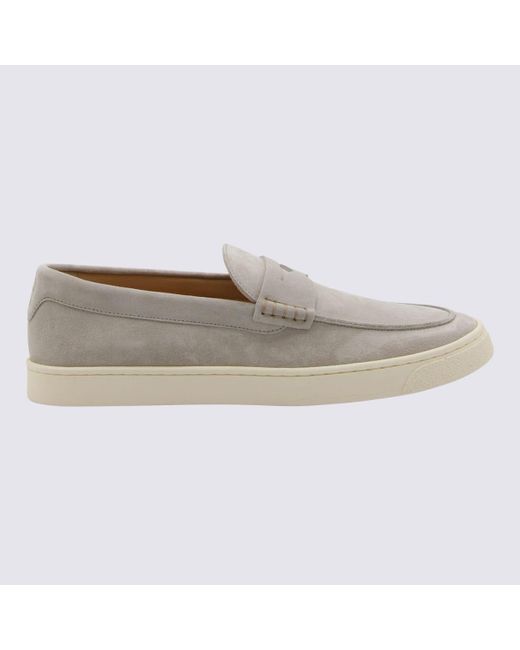 Brunello Cucinelli Gray Leather Loafers for men