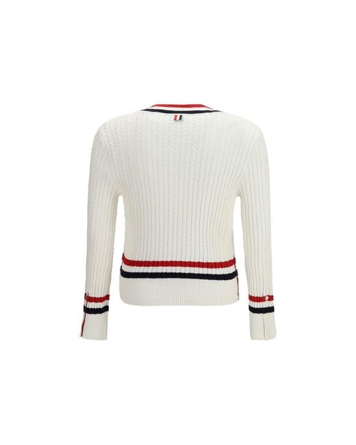 Thom Browne White Cotton Sweatshirt for men