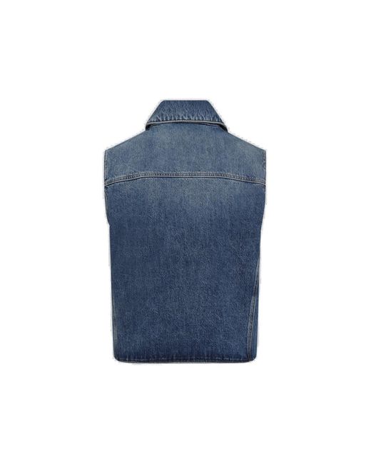 Givenchy Blue Sleeveless Flap-pocket Denim Vest for men