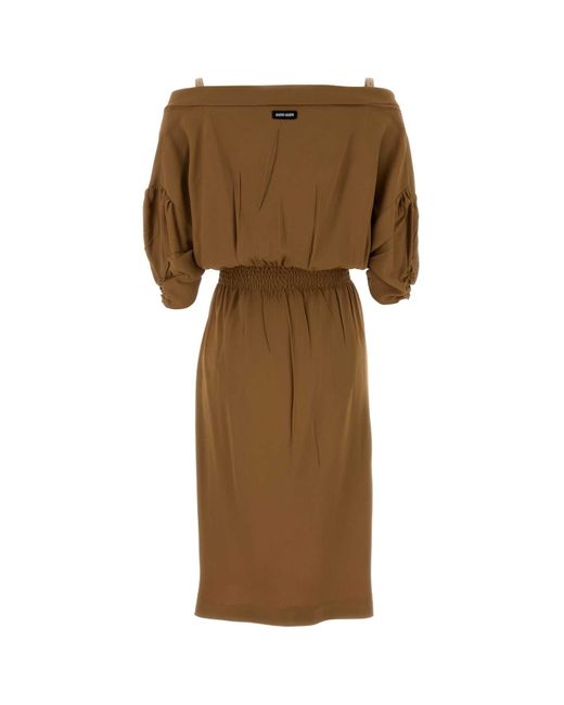 Miu Miu Natural Camel Crepe Dress