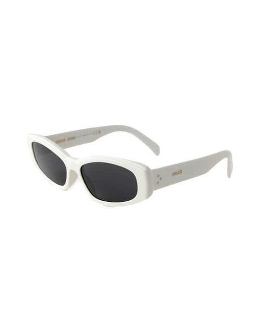 Céline Gray Sunglasses Cat Eye Full Rim, Shiny Frame And Smoke Lens Cl40252I25A