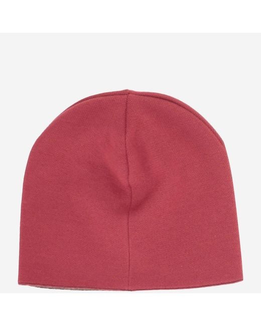 Fendi Red Reversible Wool Beanie With Logo Hat
