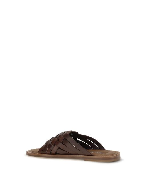 Miu Miu Brown Leather Sandals Calf